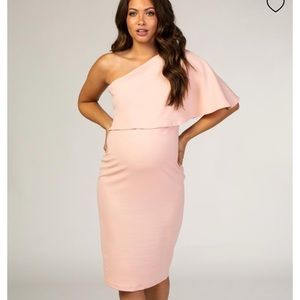 One Shoulder Overlay Maternity Dress NWT